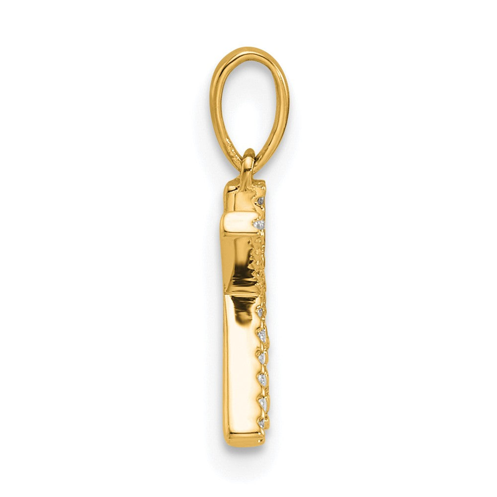 10K Diamond Letter K Initial Pendant