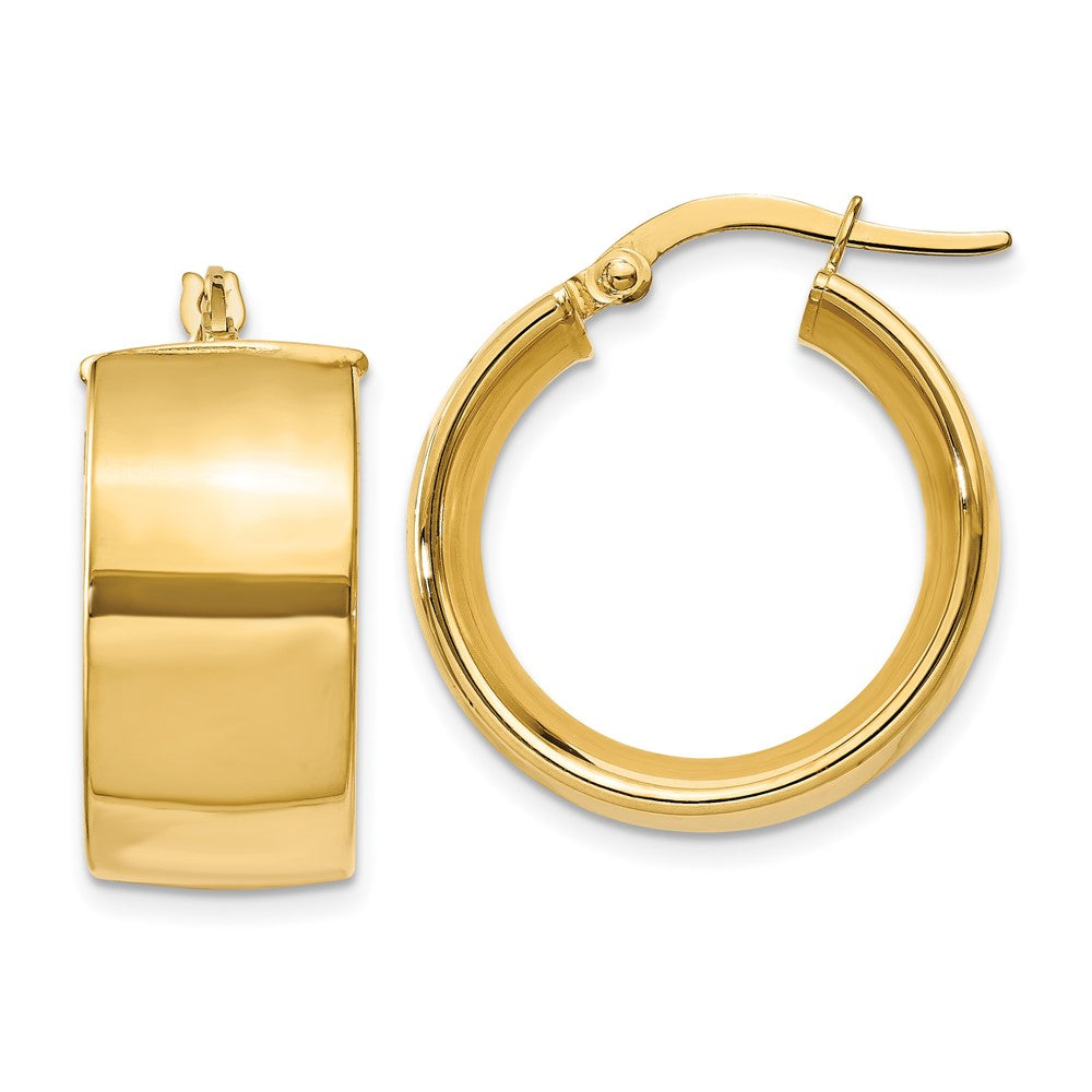 Polished;14k Yellow gold;Hollow;Hinged