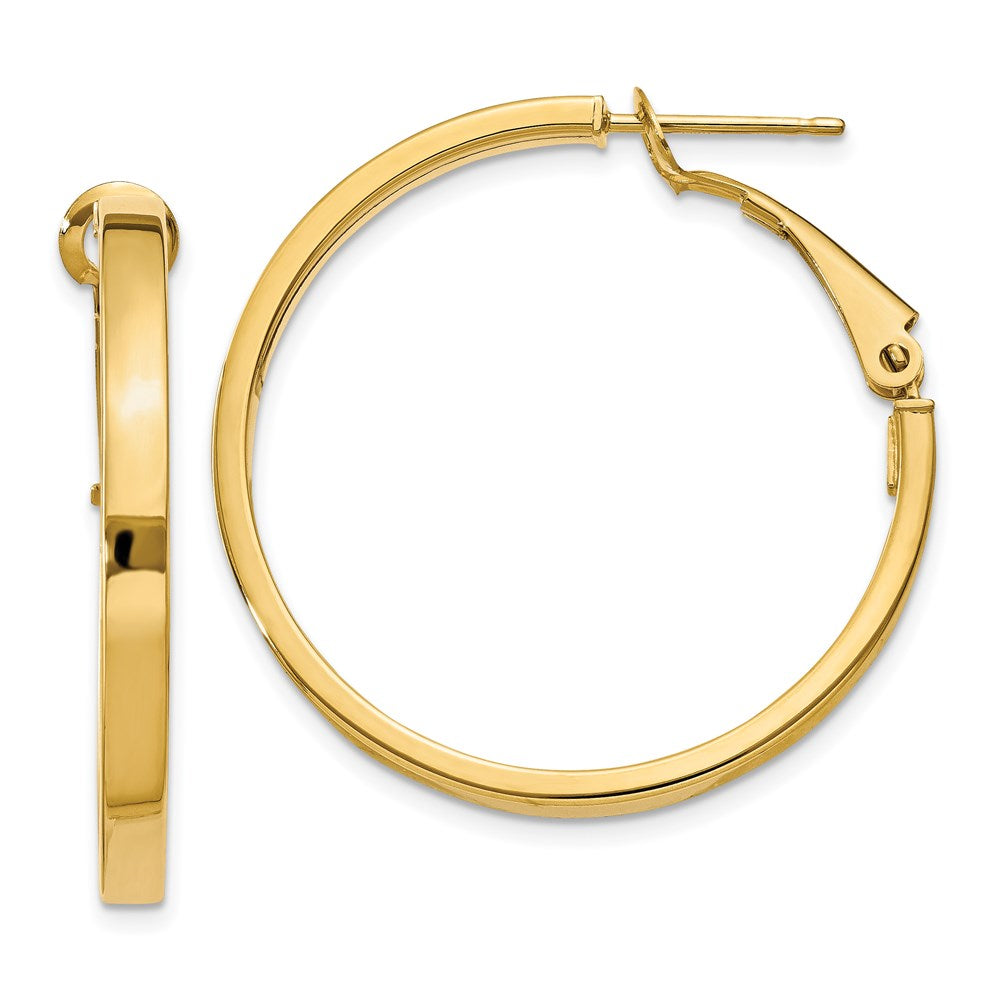 Polished;14k Yellow gold;Hollow;Hinged post