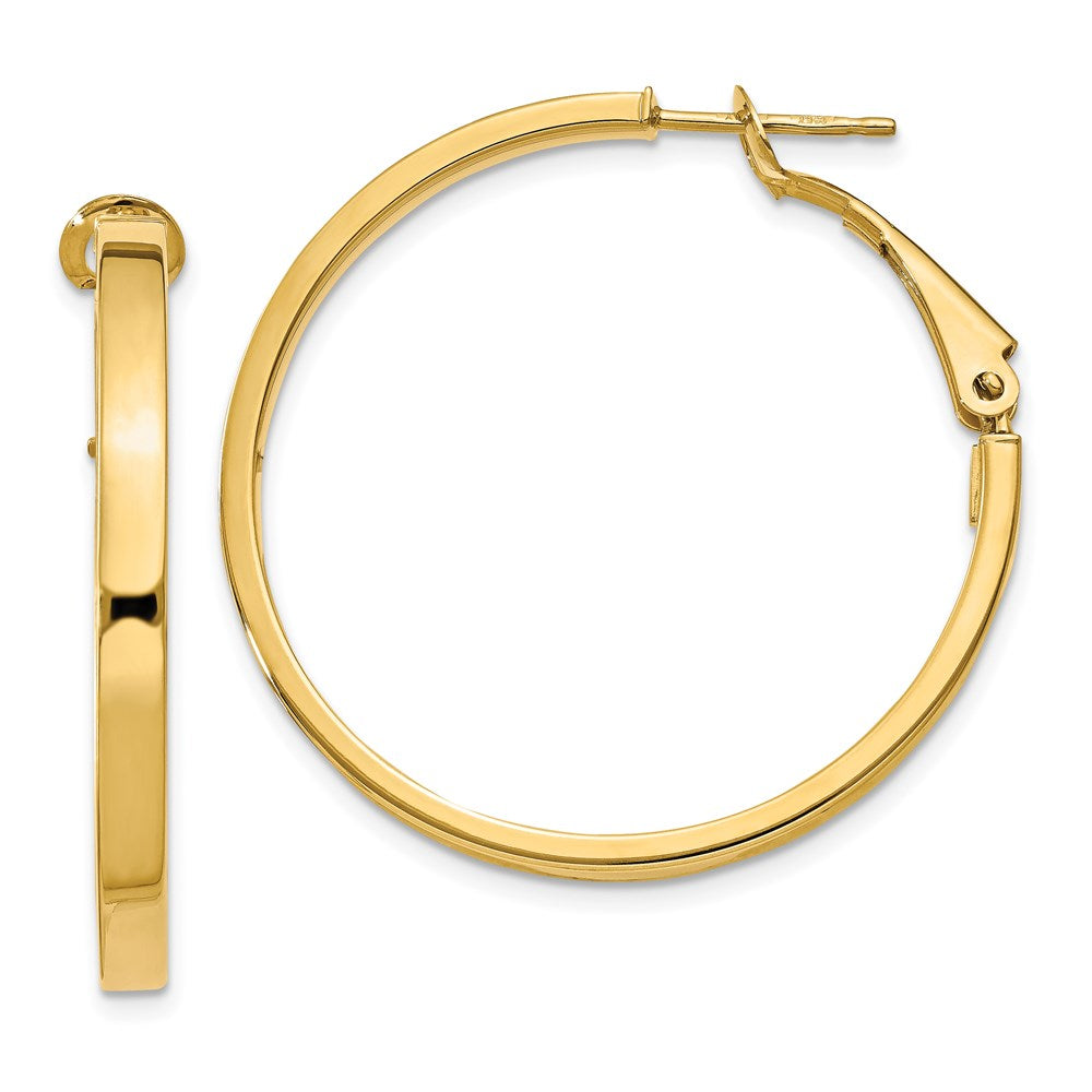 Polished;14k Yellow gold;Hollow;Hinged post