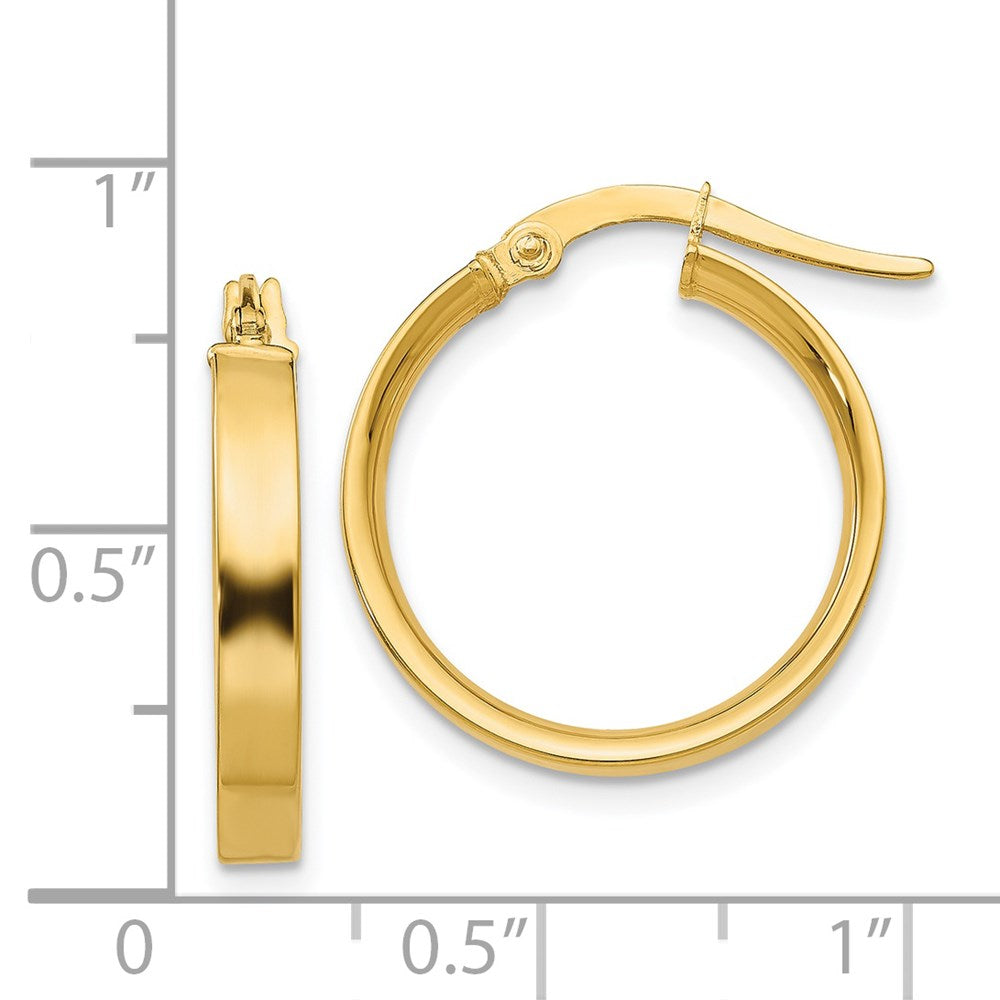14K 3x16mm Tube Hoop Earrings