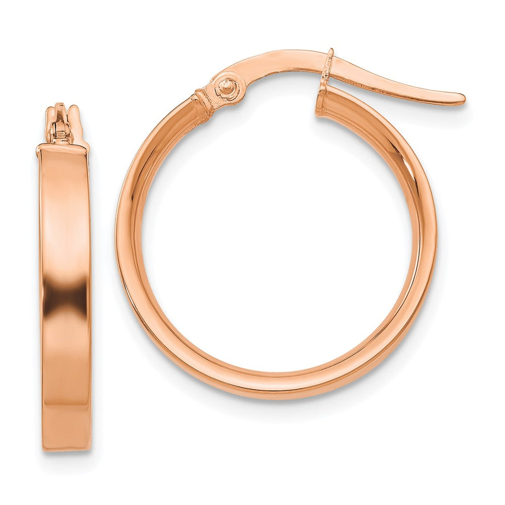 Polished;14k Yellow gold;Hollow;Hinged post;Rose rhodium