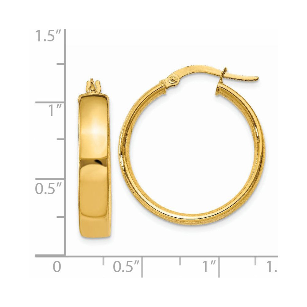 14k 4.75x25mm Polished Tube Hoop Earrings