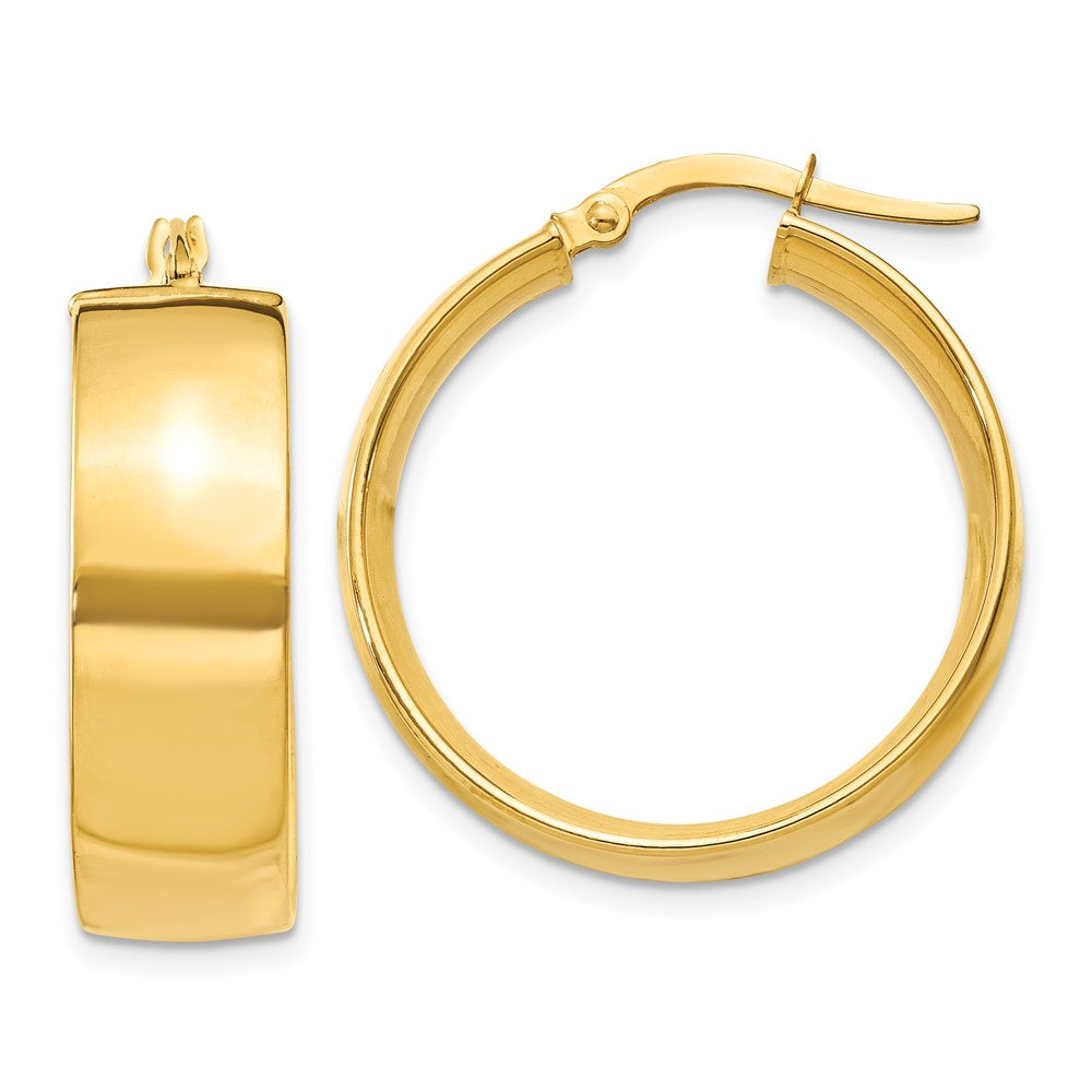 Polished;14k Yellow gold;Hollow;Hinged