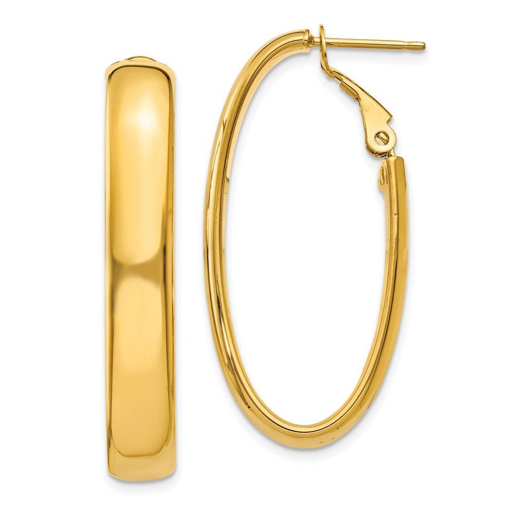 Polished;14k Yellow gold;Hollow;Omega back
