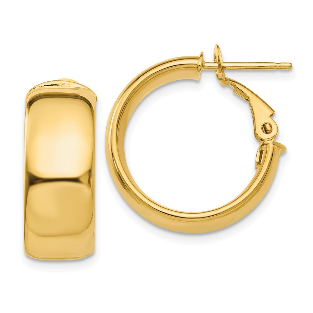 Polished;14k Yellow gold;Hollow;Omega back