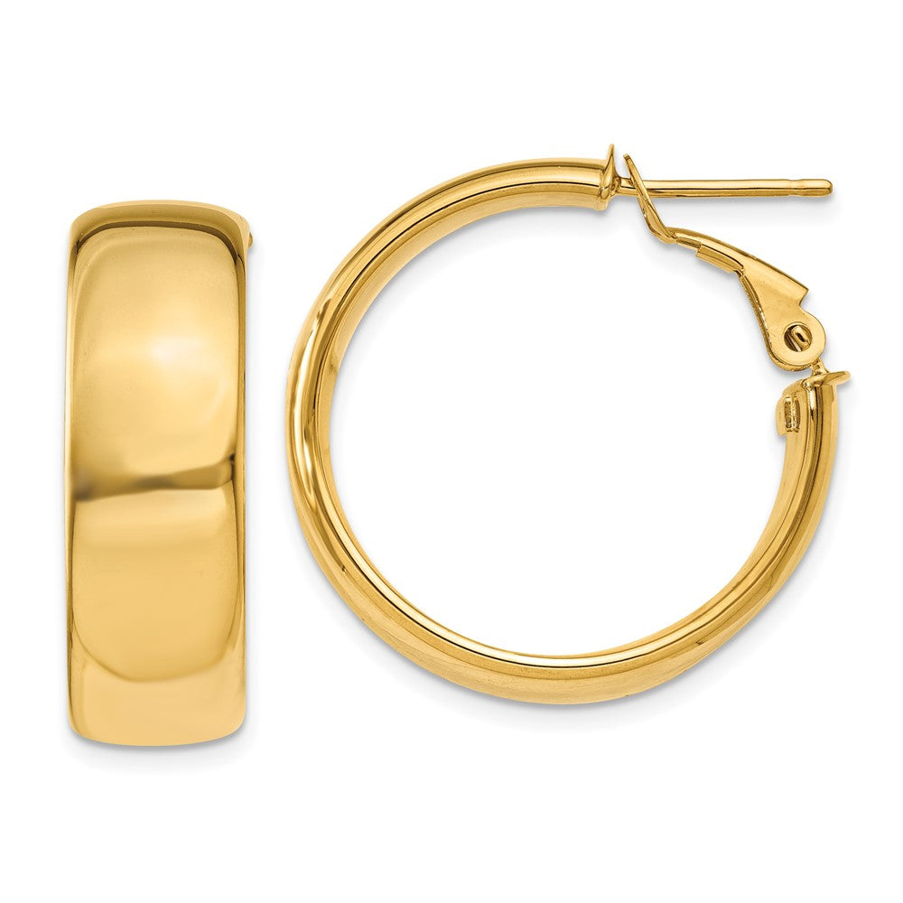 Polished;14k Yellow gold;Hollow;Omega back