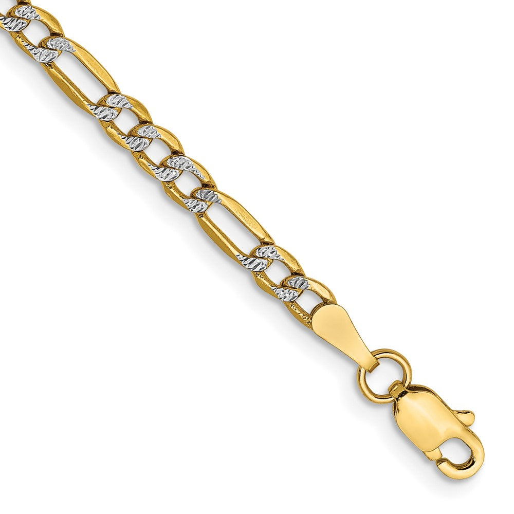 Diamond-cut;Lobster;14K Yellow gold & rhodium;Semi Solid