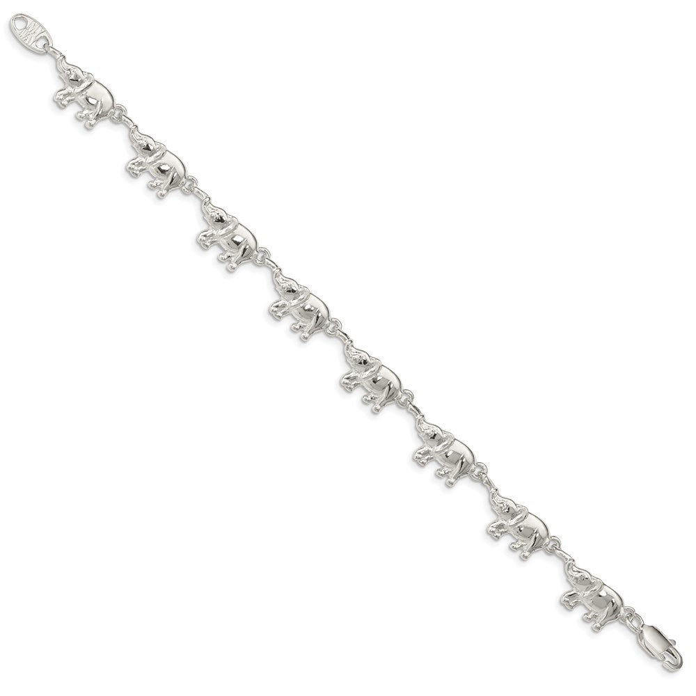 Sterling Silver Elephants Bracelet