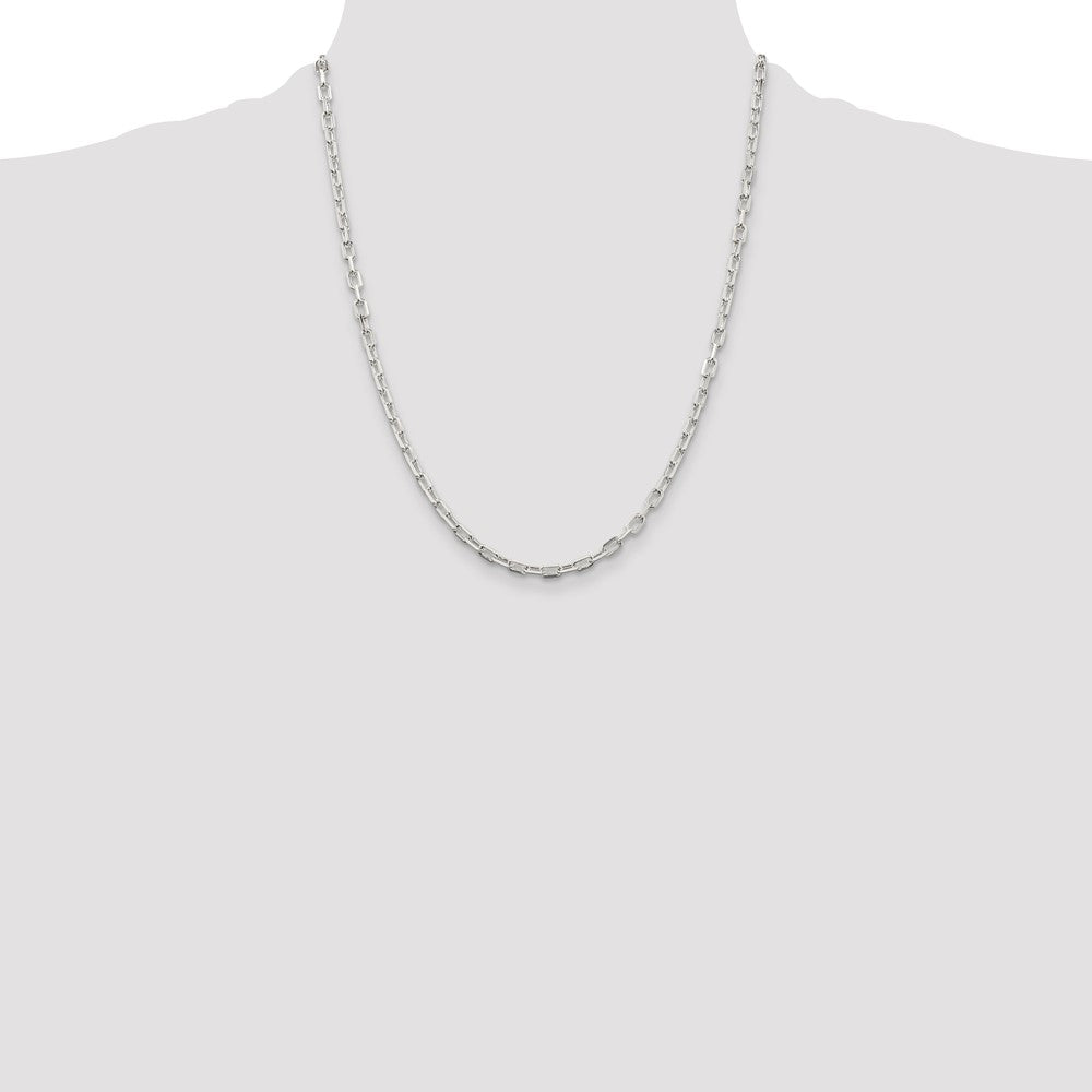 Sterling Silver 3.75mm Diamond-cut Long Link Cable Chain