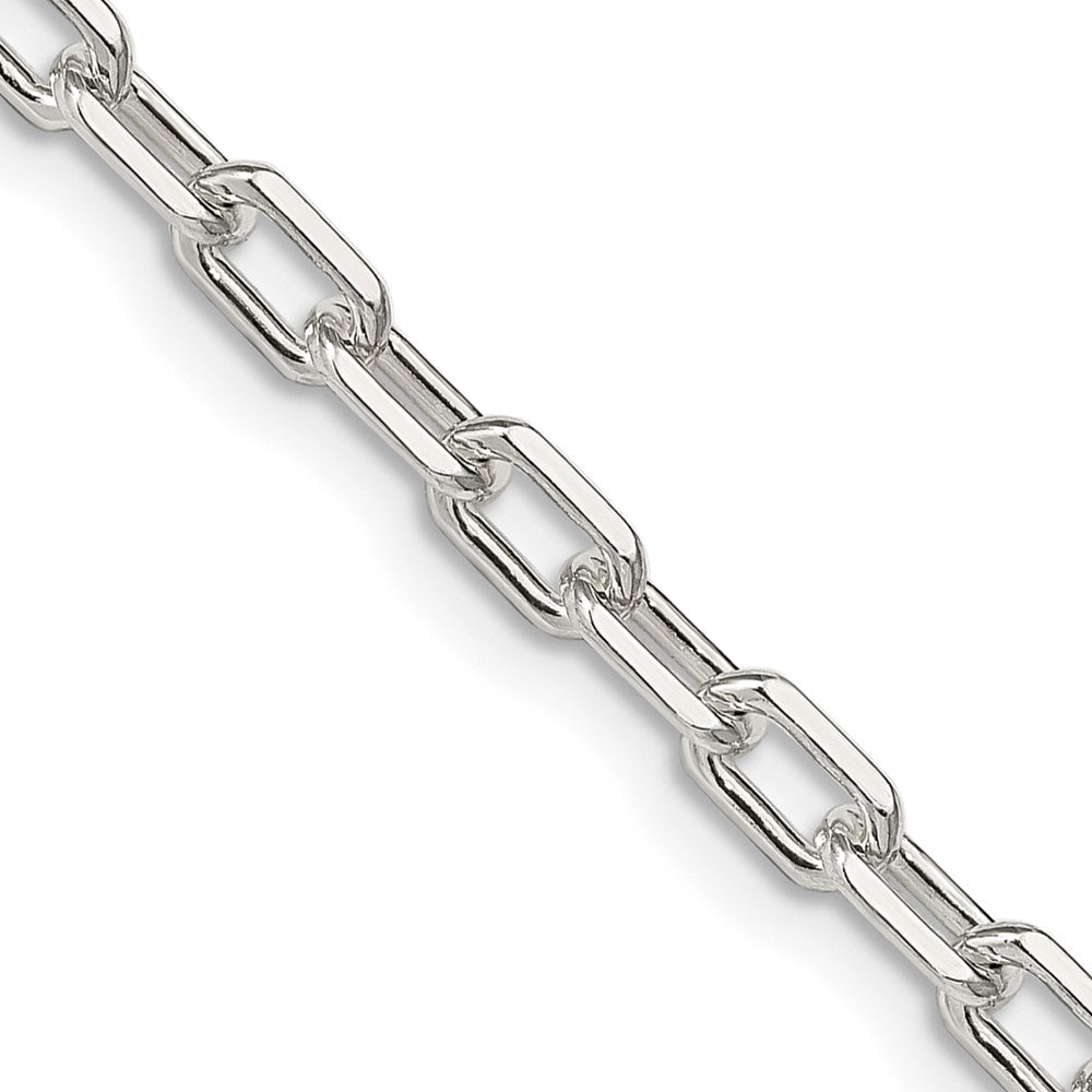 Polished;Lobster;Sterling silver;Rhodium-plated;Cable chain