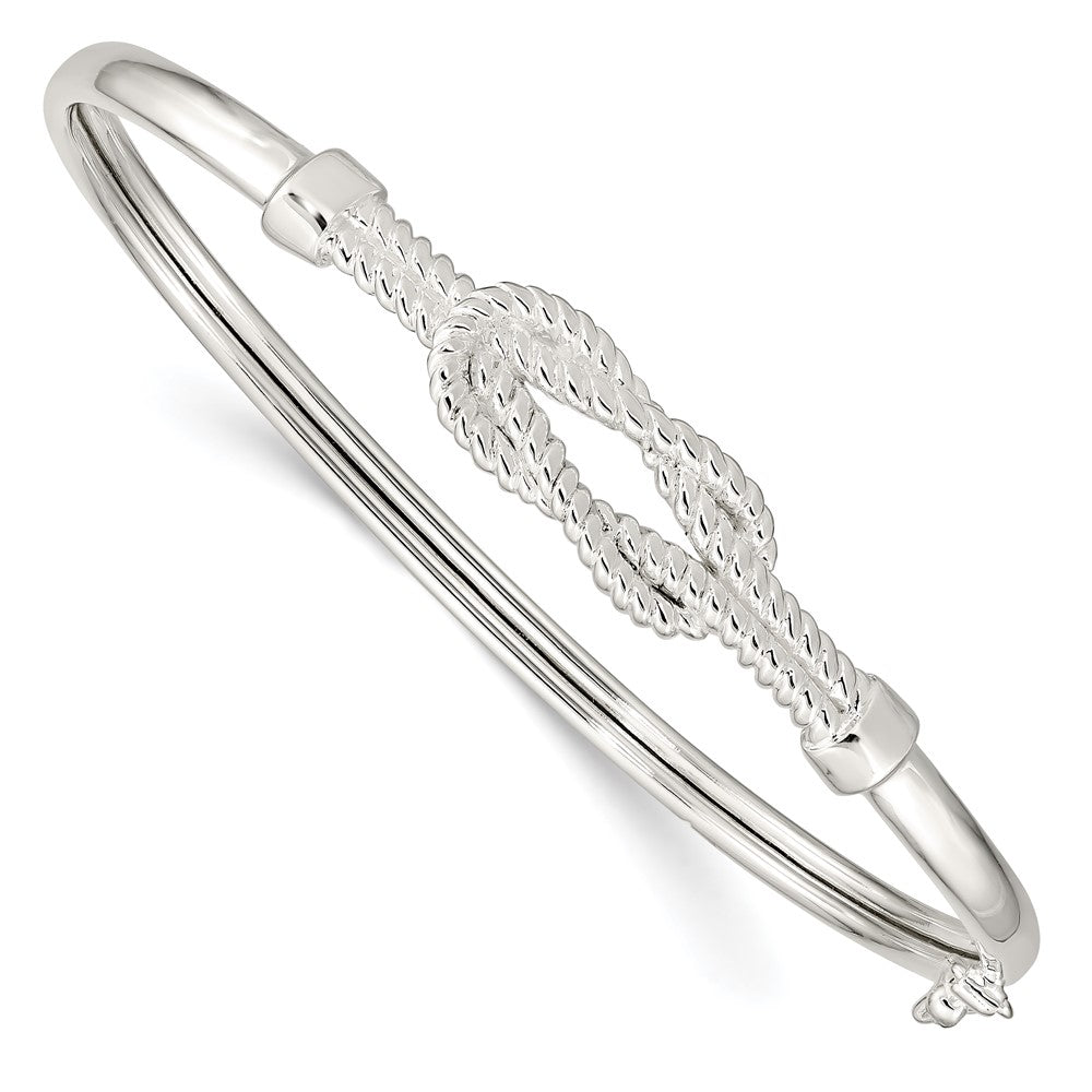 Sterling Silver Textured Love Flexible Knot Bangle