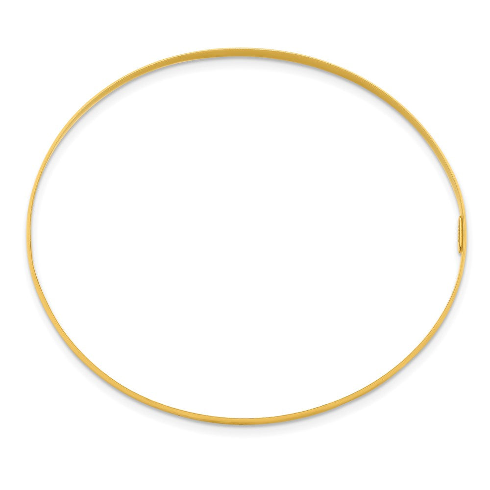 Sterling Silver Gold-tone 3mm Polished Plain Slip-On Bangle Bracelet