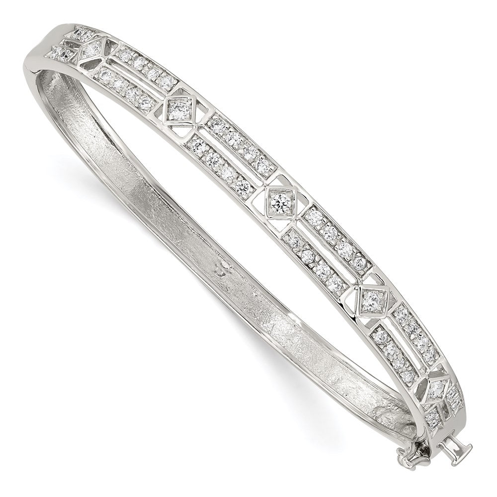 Polished;Hinged;Safety bar;CZ;Box catch
