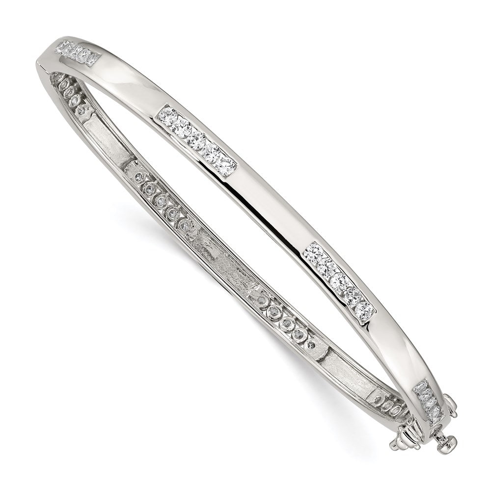 Polished;Hinged;Safety bar;CZ;Box catch