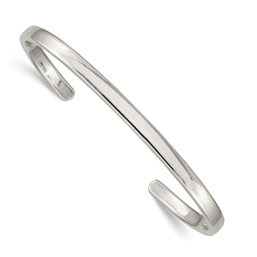 Solid;Polished;Closed back;Engravable;Polished back;Sterling silver;Cuff