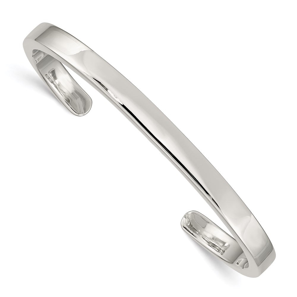 Solid;Polished;Closed back;Engravable;Polished back;Sterling silver;Cuff;5mm thick