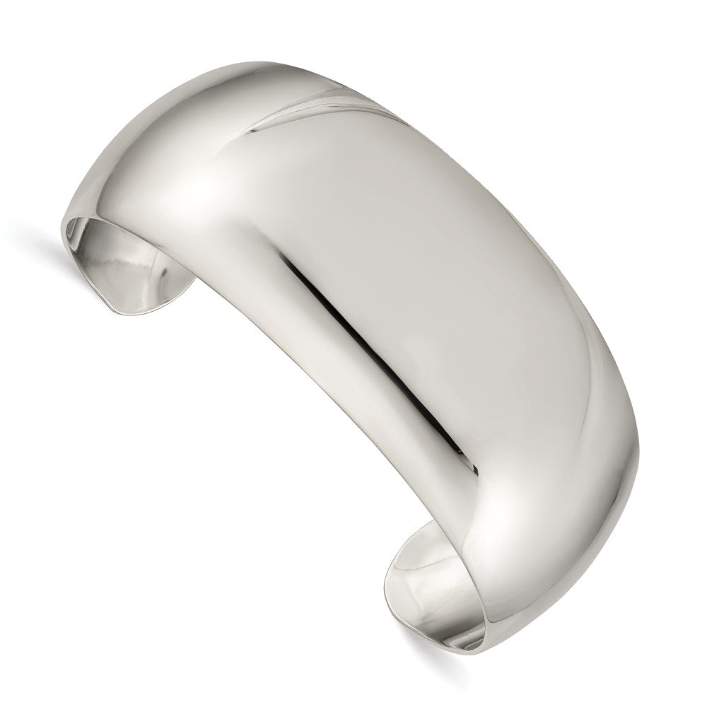 Polished;Engravable;Sterling silver;Cuff
