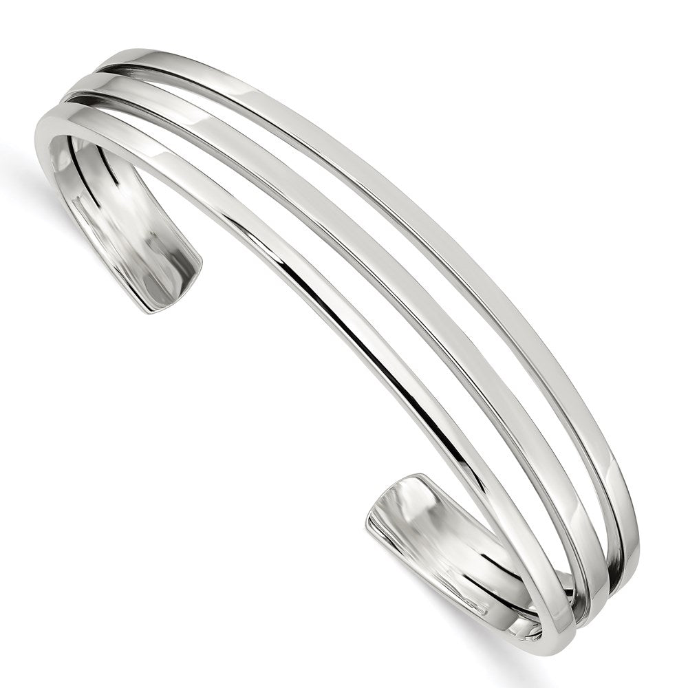 Solid;Polished;Closed back;Polished back;Sterling silver;Cuff