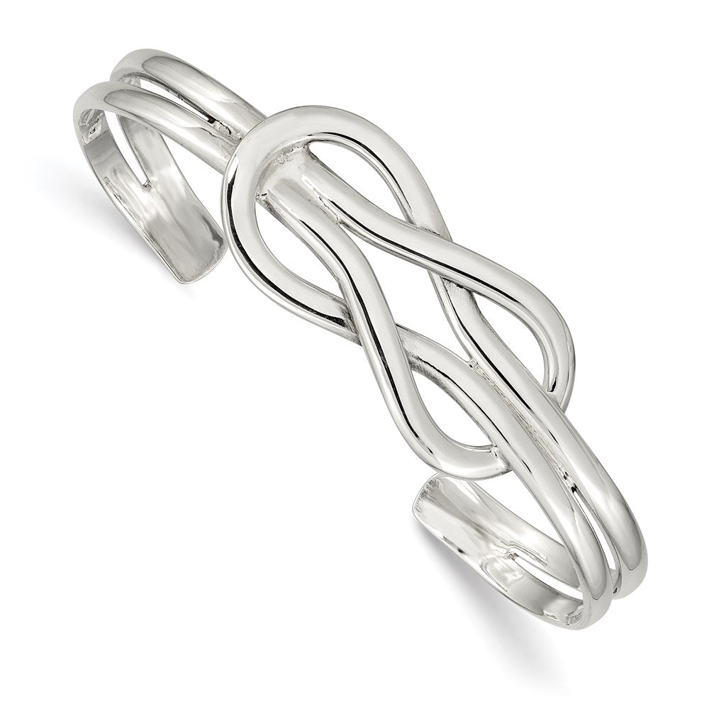 Solid;Casted;Polished;Sterling silver;Cuff