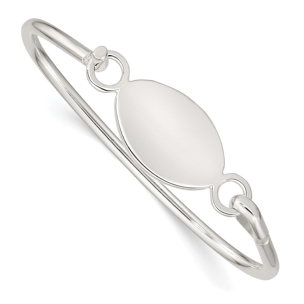 Solid;Polished;Sterling silver;Flexible;Engravable (front only)