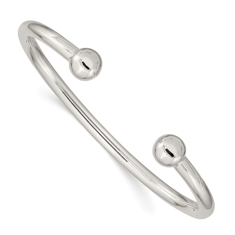 Polished;Hollow;Sterling silver;Cuff