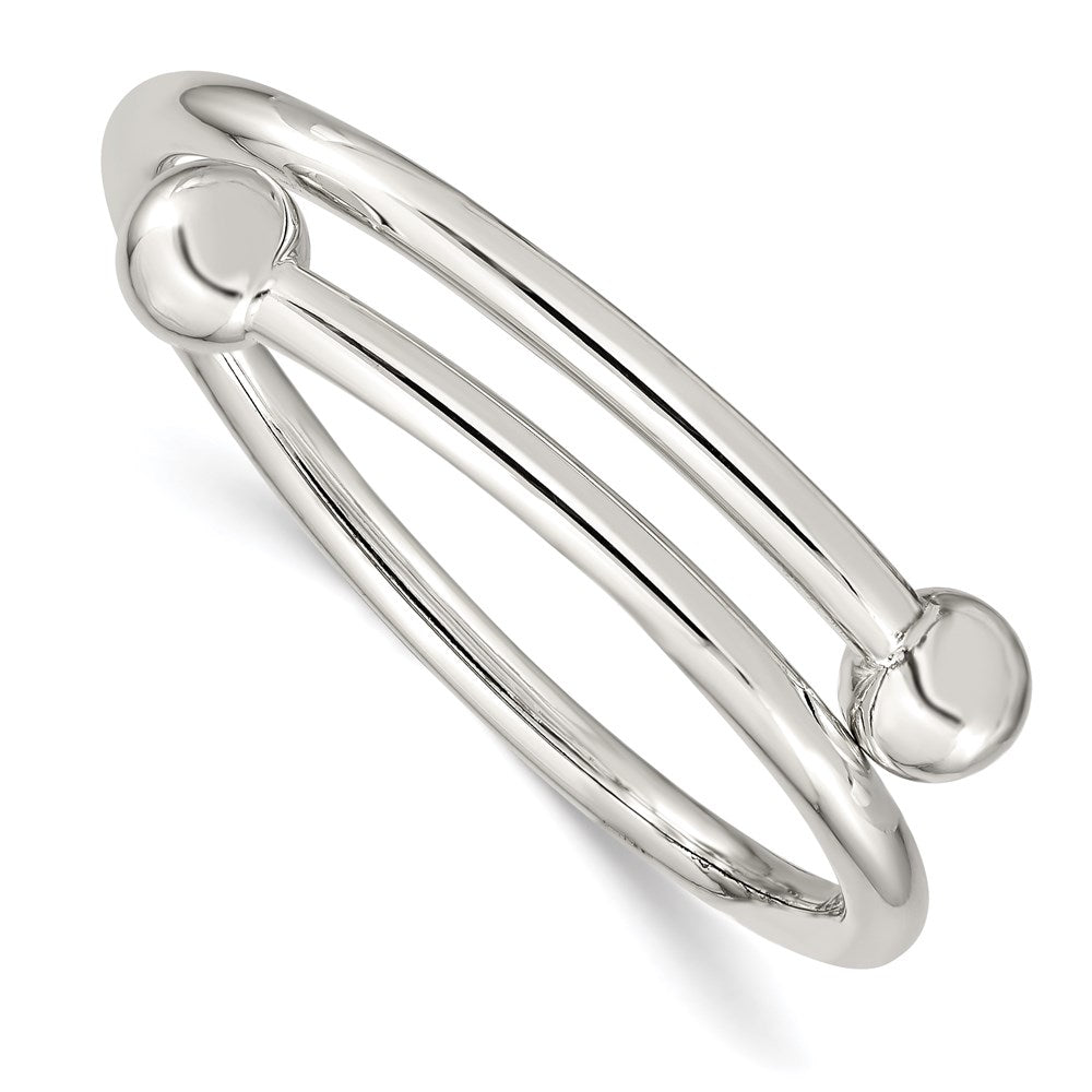 Polished;Sterling silver;Slip on;Open