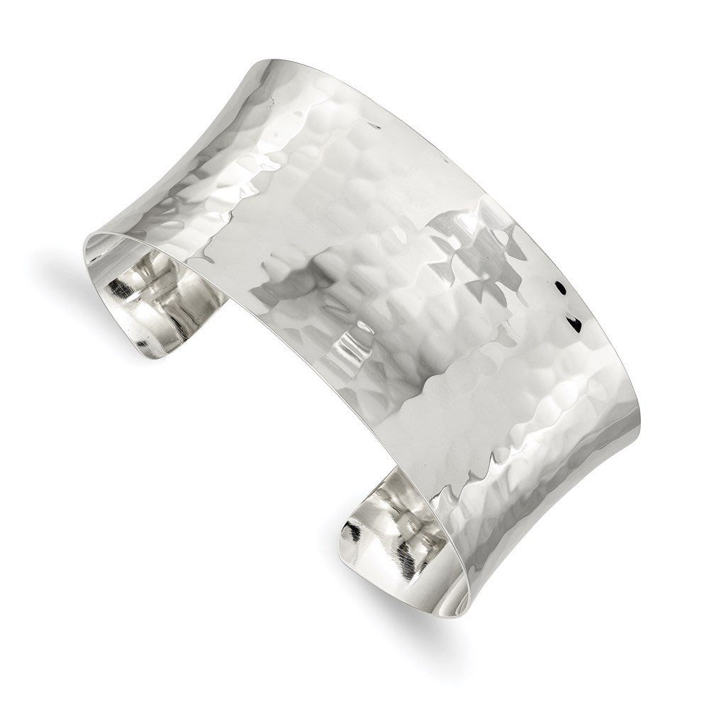 Solid;Polished;Sterling silver;Hammered