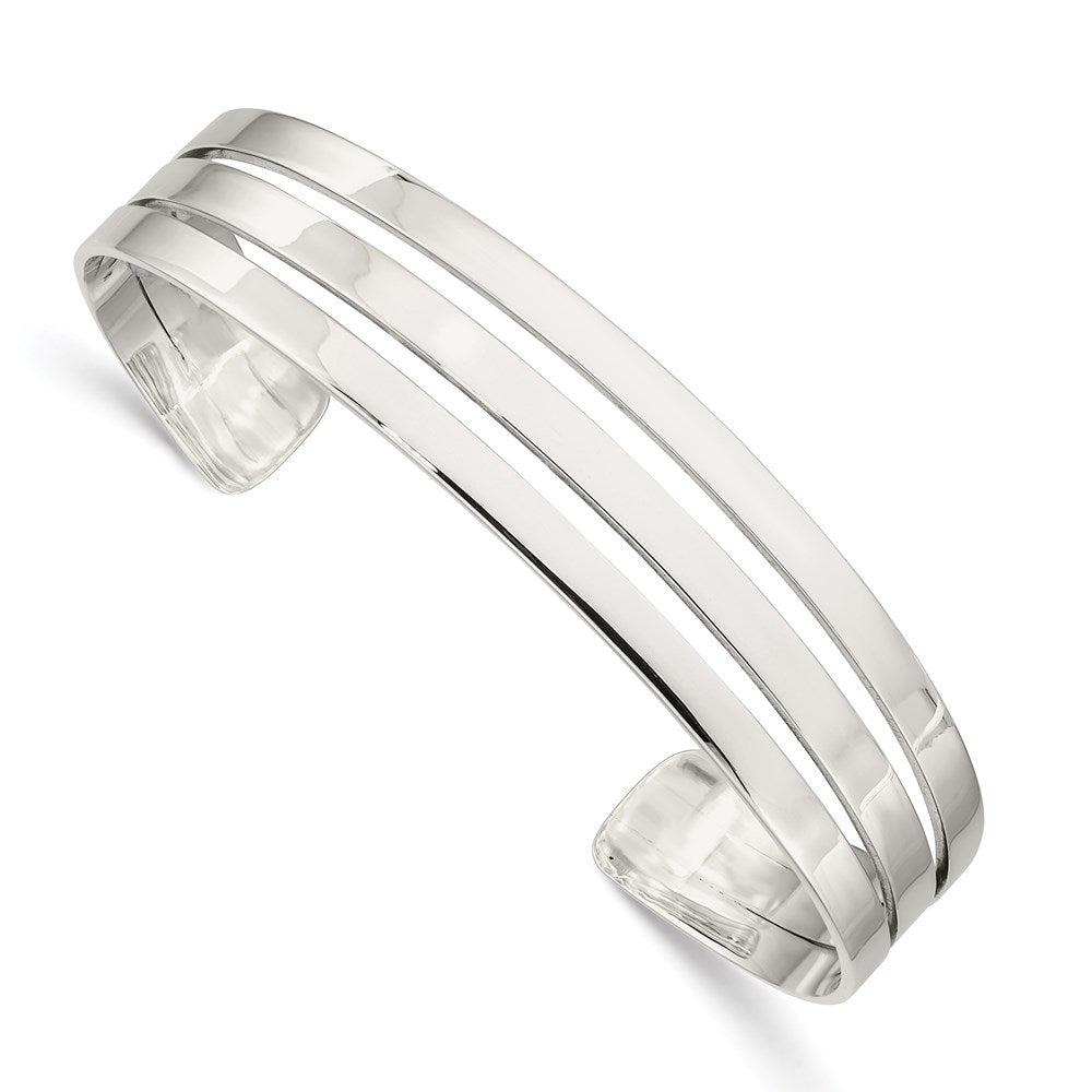 Solid;Polished;Flat back;Engravable;Polished back;Sterling silver;Cuff