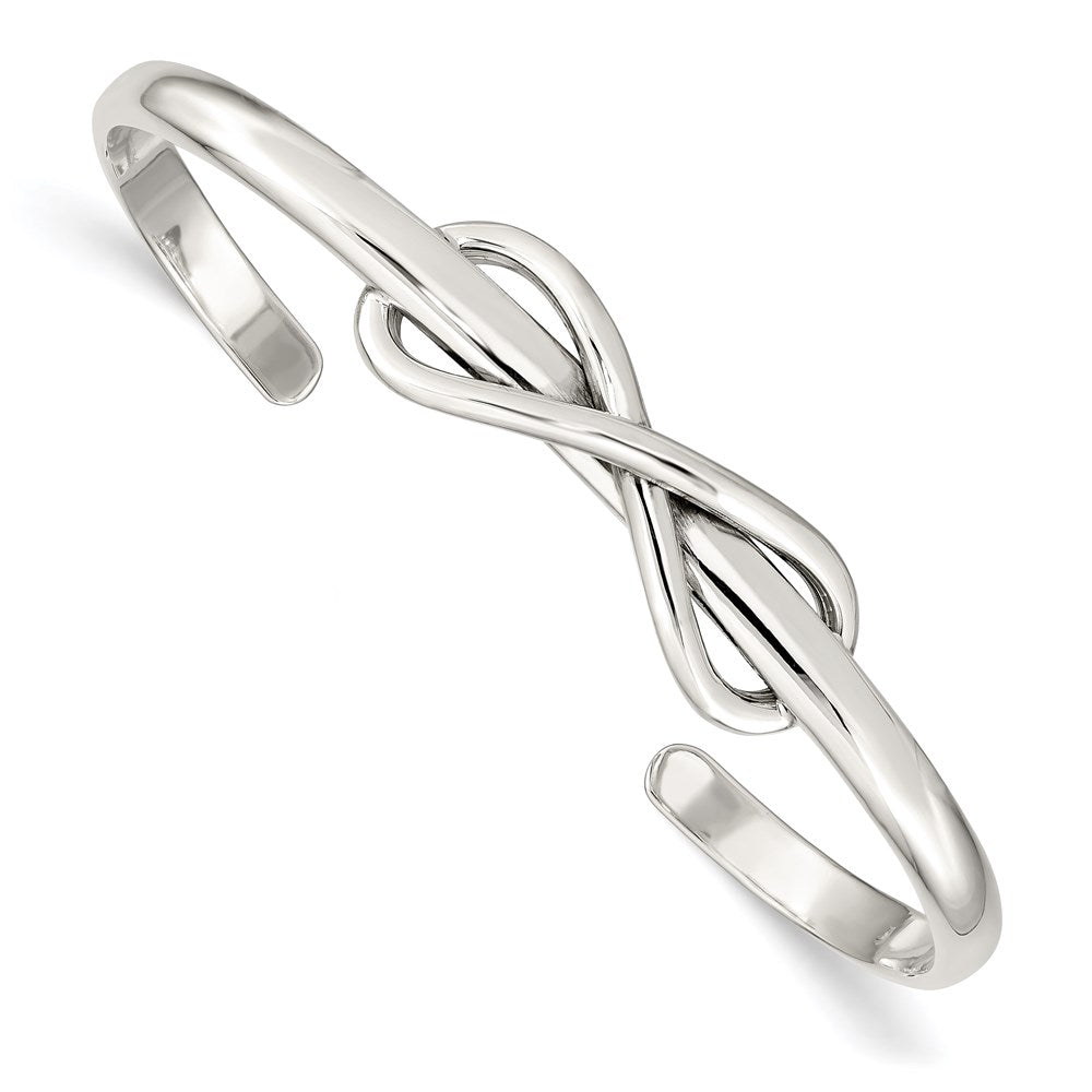 Solid;Polished;Flat back;Sterling silver;Cuff