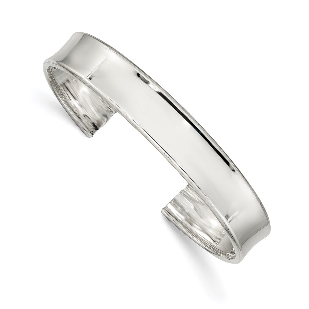 Polished;Engravable;Sterling silver;Cuff;Concave