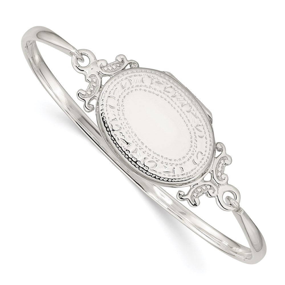 Polished;Flat back;Engravable;Sterling silver;Not engraveable by QG;Opens;Holds 2 photos
