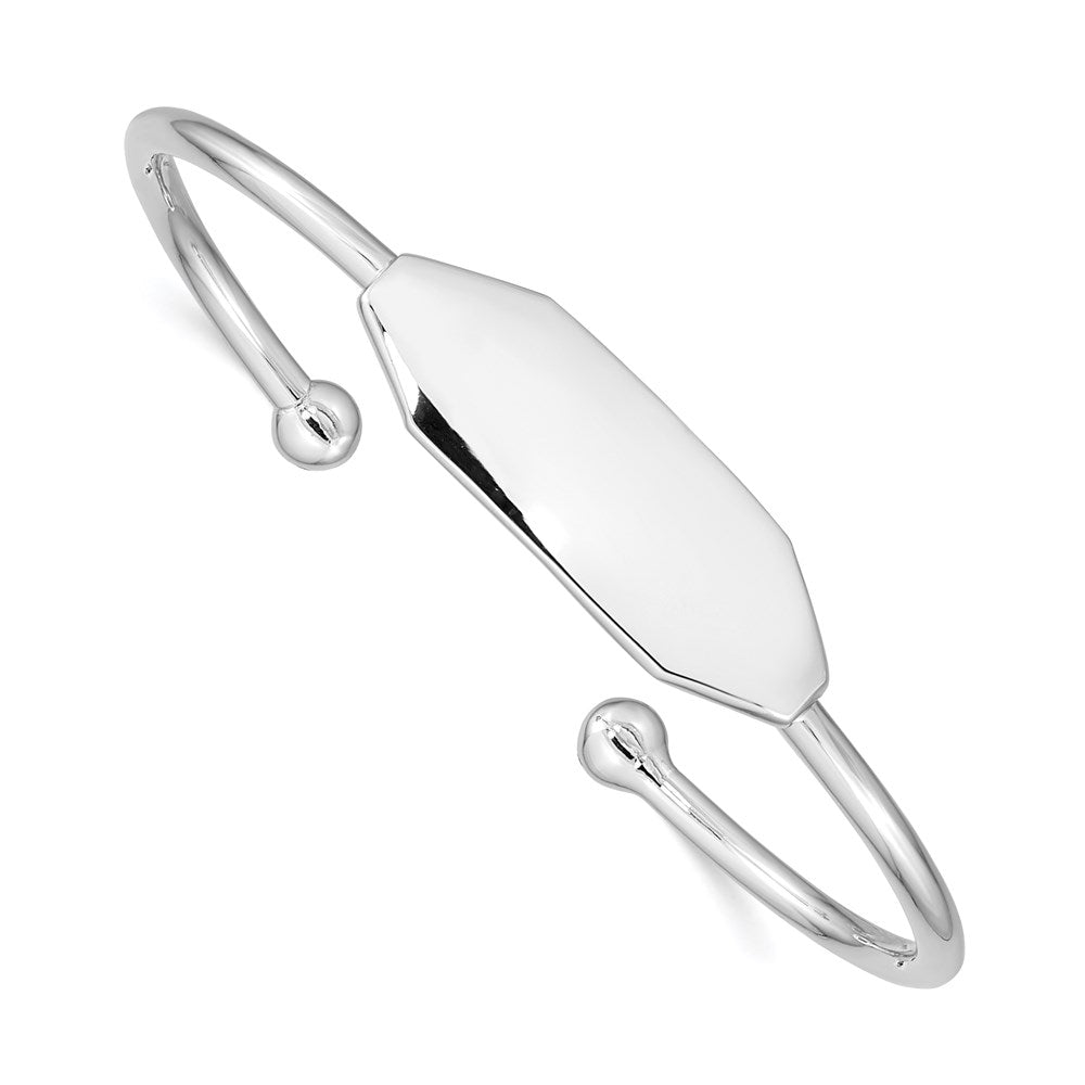 Polished;Engravable;Sterling silver;Cuff