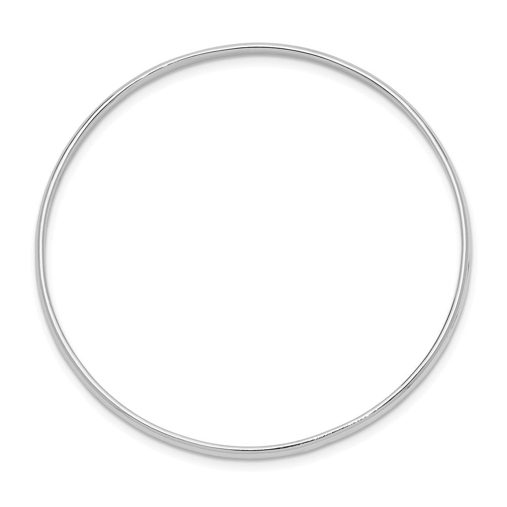Sterling Silver RH-plated Polished 2mm Slip-on Children's Bangle Bracelet