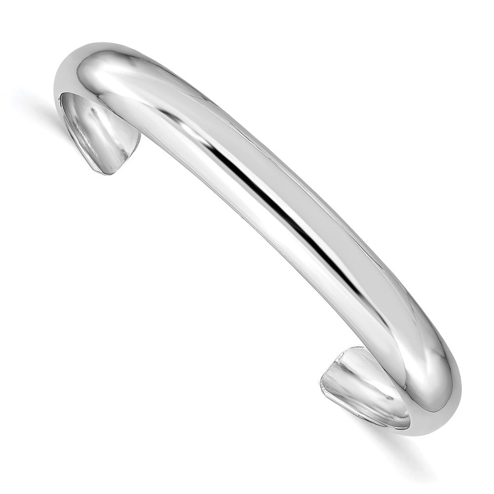 Polished;Engravable;Sterling silver;Cuff;Rhodium-plated
