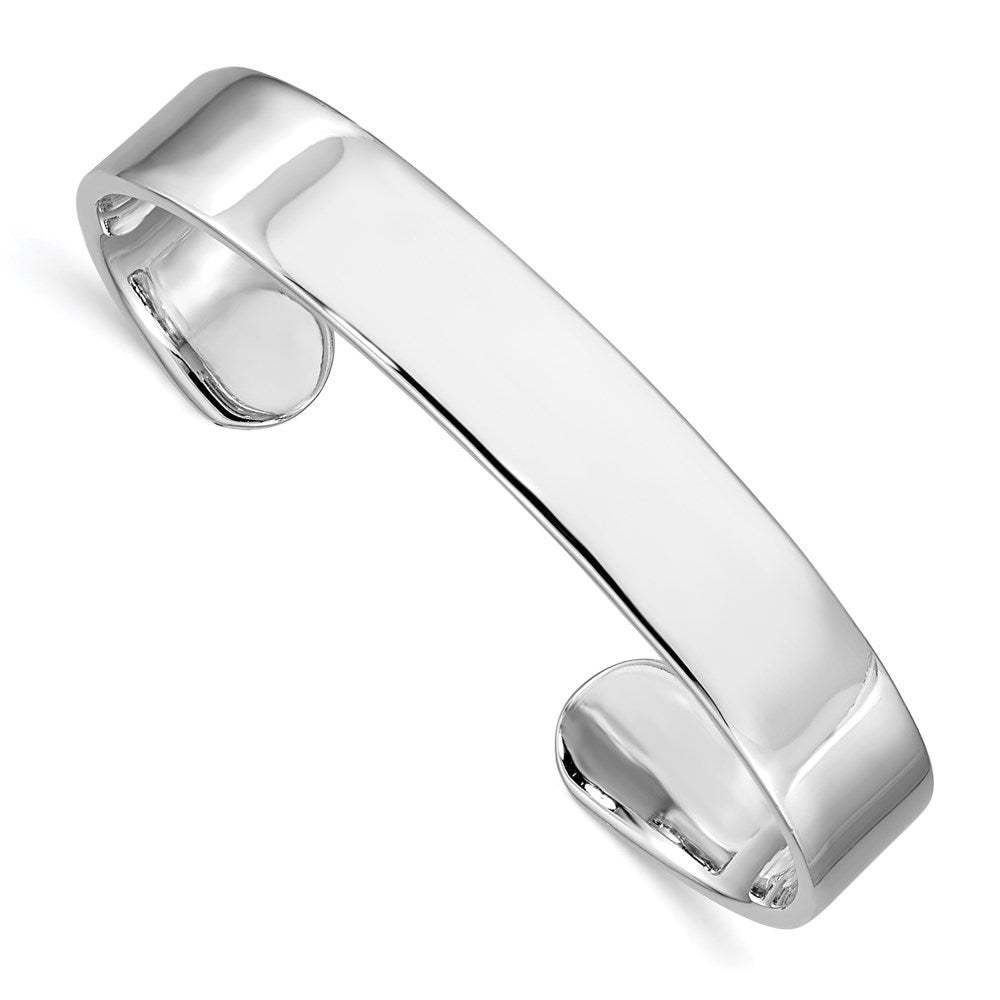 Polished;Sterling silver;Cuff;Rhodium-plated