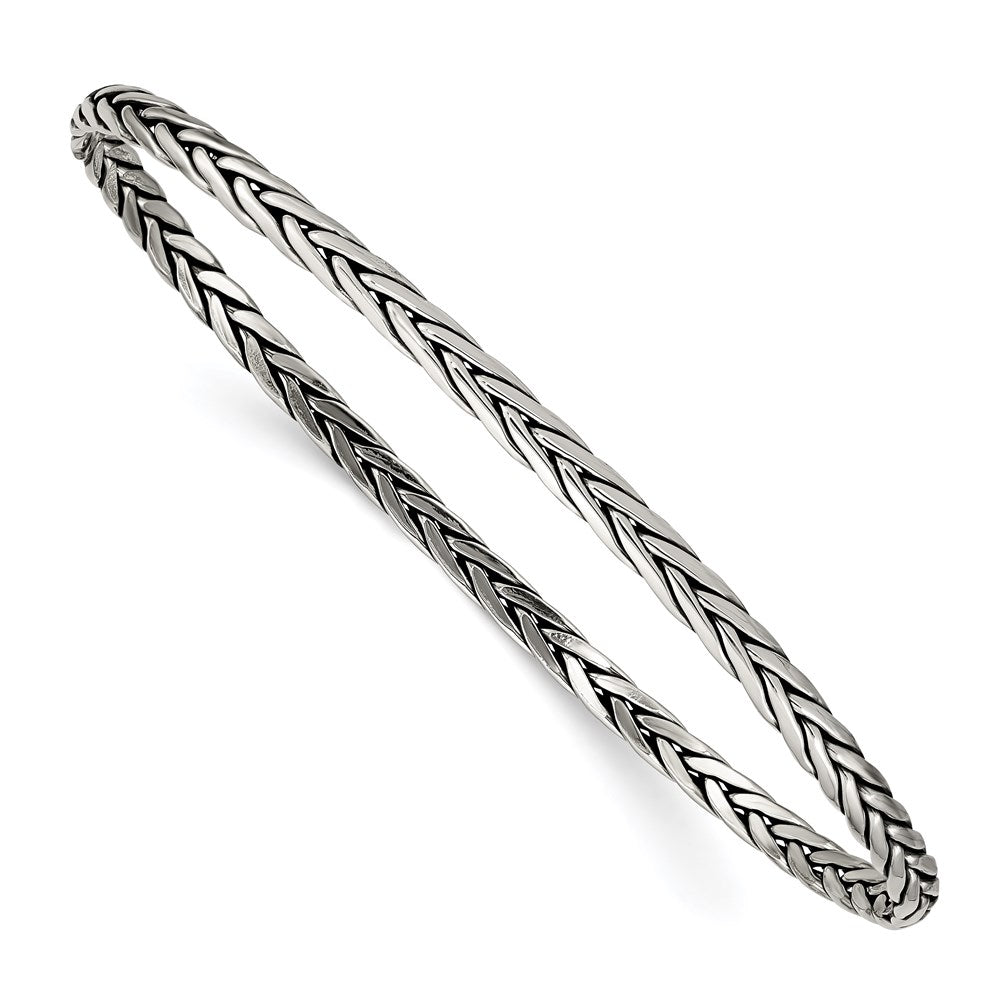 Polished;Sterling silver;Slip on;Antiqued