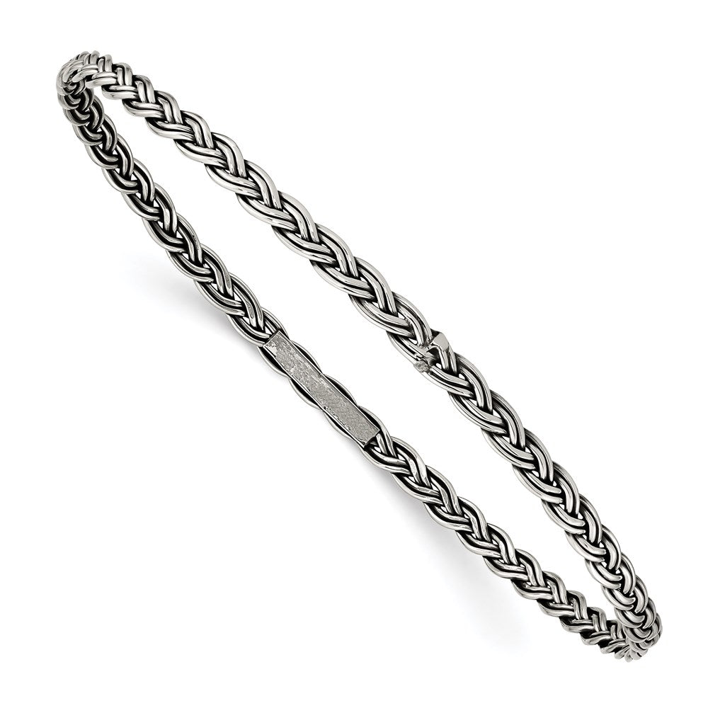 Polished;Sterling silver;Slip on;Antiqued