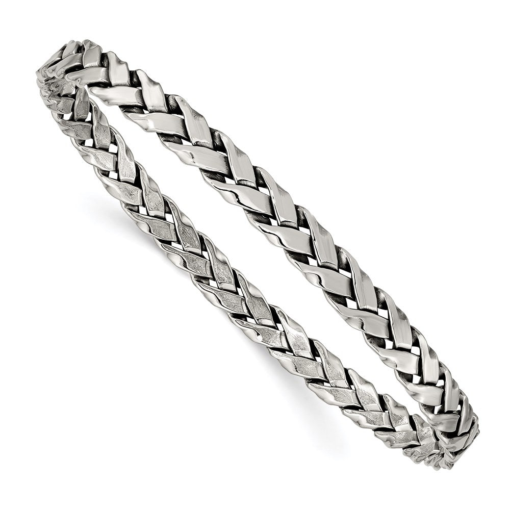 Polished;Sterling silver;Slip on;Antiqued
