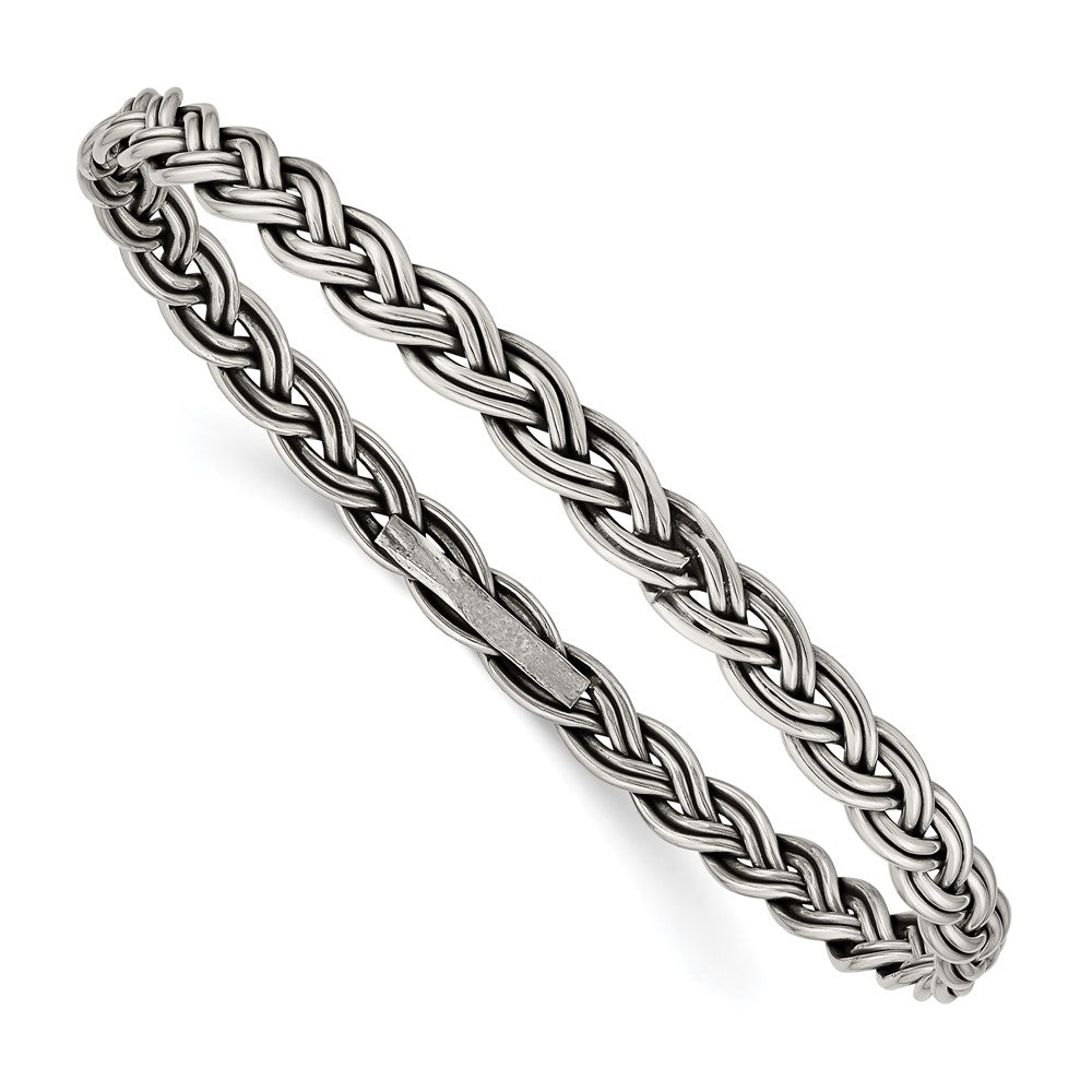 Polished;Sterling silver;Slip on;Antiqued