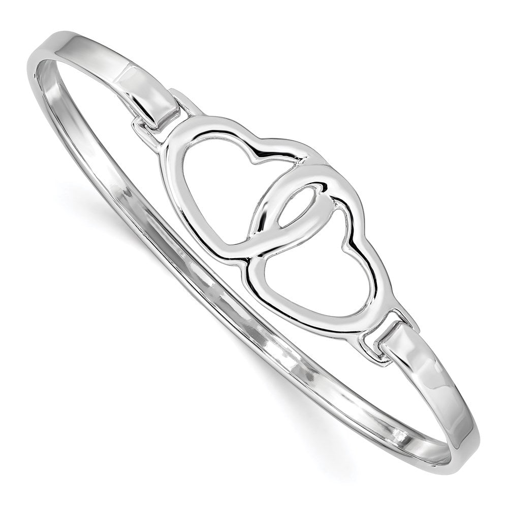 Solid;Polished;Sterling silver;Flexible;Heart
