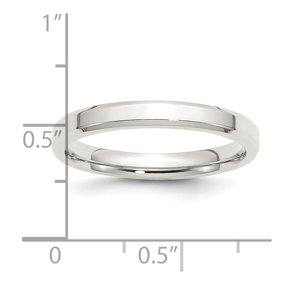 Sterling Silver 3mm Beveled Edge Size 7.5 Band