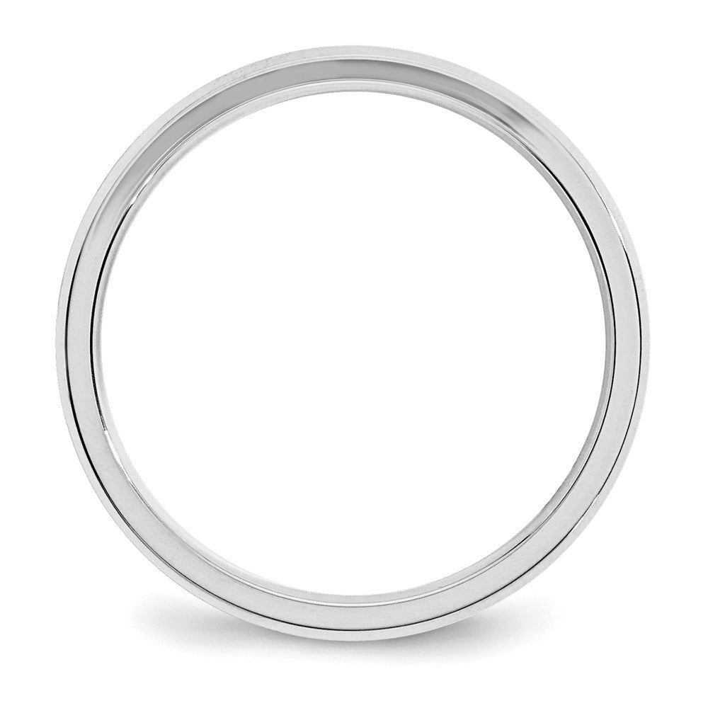 Sterling Silver Rhodium-plated 3mm Bevel Edge Size 10 Band