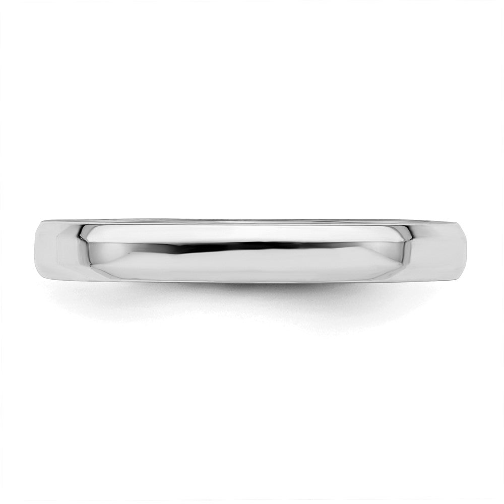 Sterling Silver Rhodium-plated 3mm Bevel Edge Size 10 Band