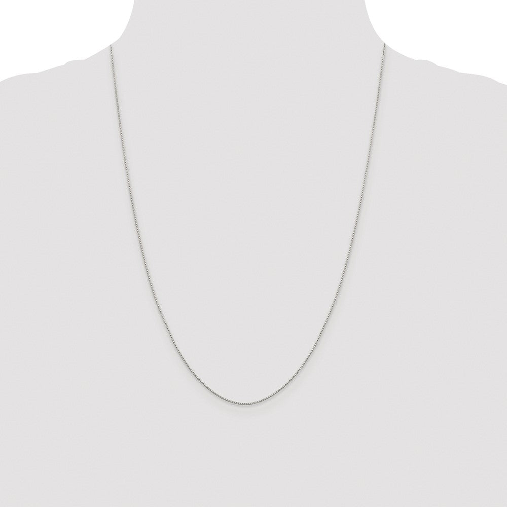 Sterling Silver Rhodium-plated .8mm 8 Sided Box Chain