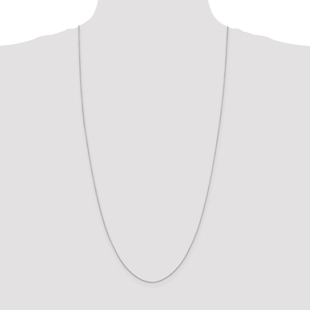 Sterling Silver Rhodium-plated .8mm 8 Sided Box Chain