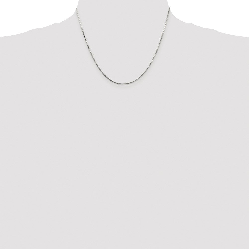 Sterling Silver Rhodium-plated 1mm 8 Sided Box Chain