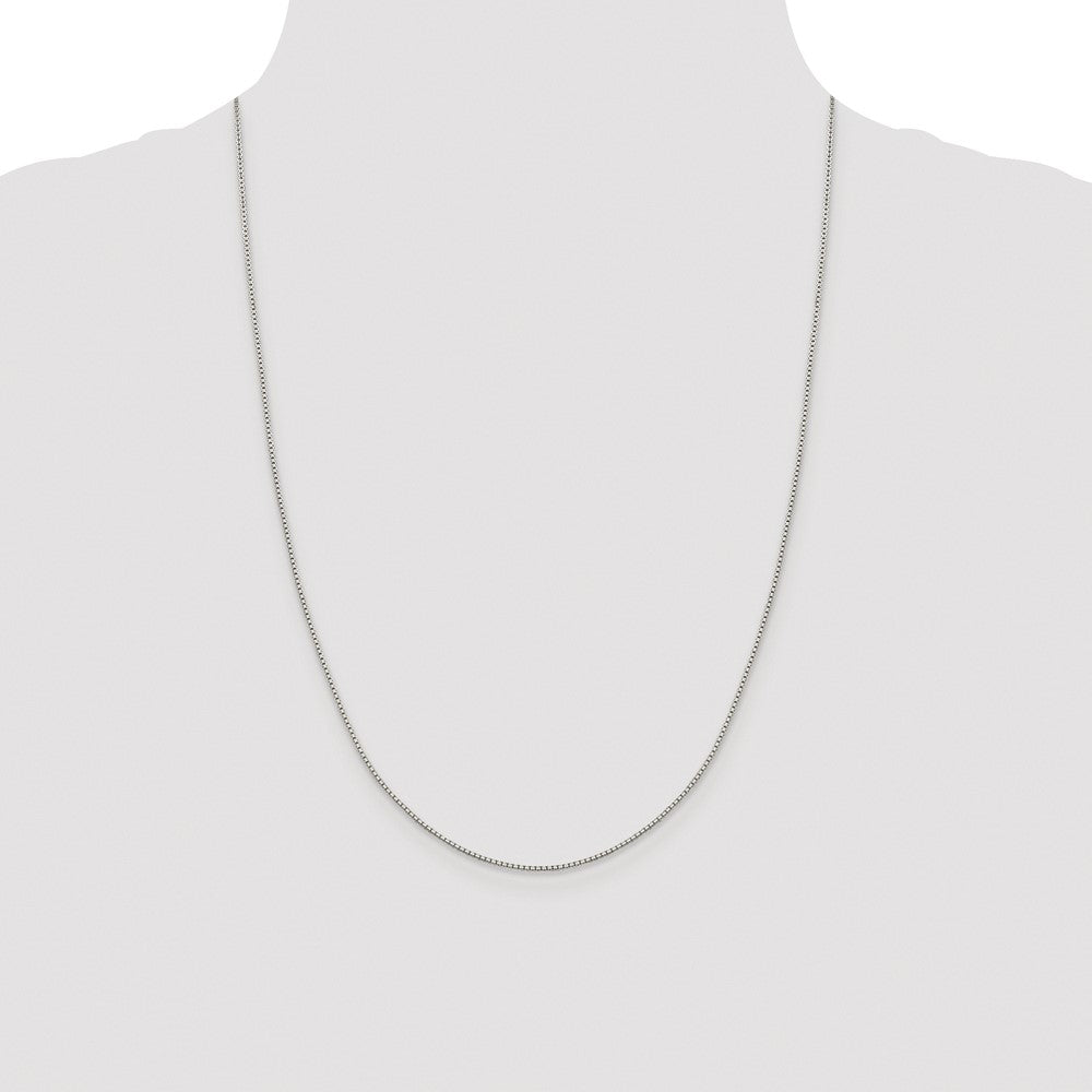 Sterling Silver Rhodium-plated 1.15mm 8 Sided Box Chain