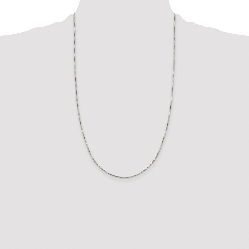 Sterling Silver Rhodium-plated 1.15mm 8 Sided Box Chain