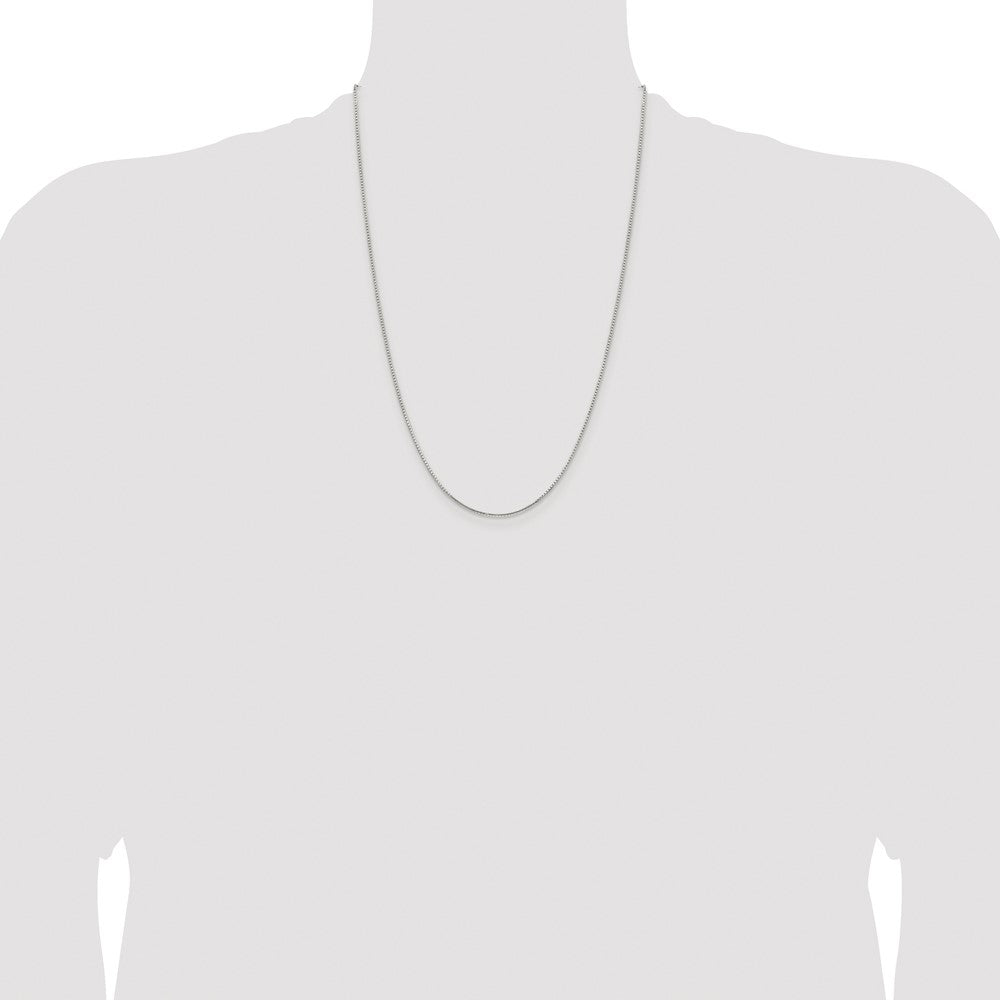 Sterling Silver Rhodium-plated 1.25mm 8 Sided Box Chain